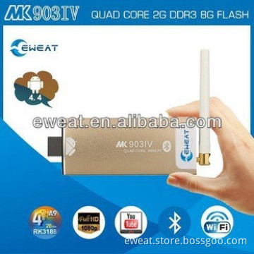 Best-selling RK 3188 quad core Android4.4.2 tv stick pron video full hd 1080p TV streamer